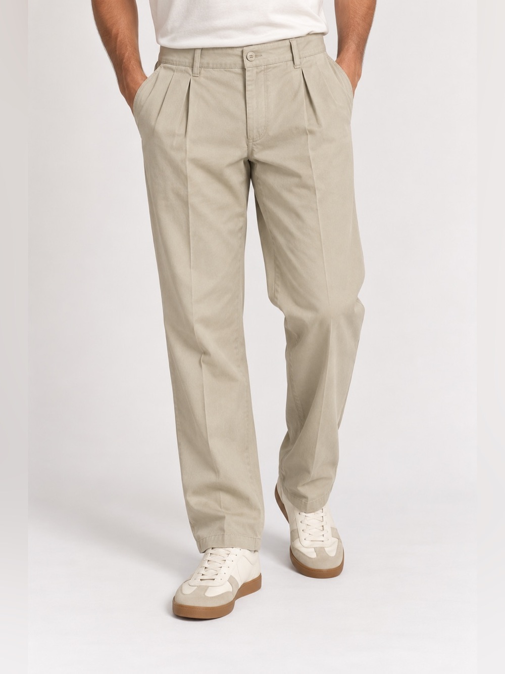 Calvin Klein Vintage Khaki Pleated Chino Pants 32x30 Beige Y2K